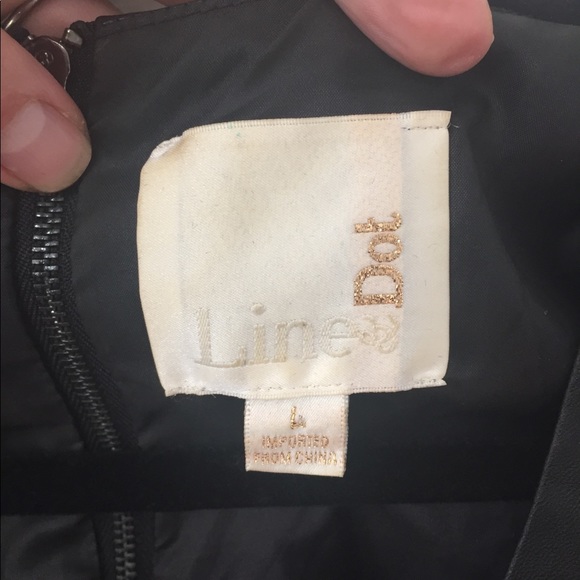 Line & Dot Leather and Chiffon Party Dress - Picture 2 of 4